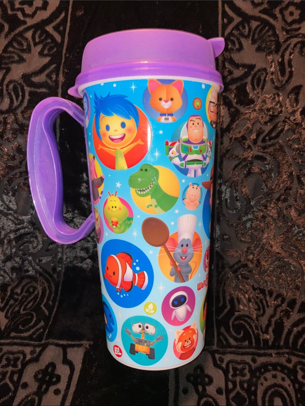WDW Resort Disney Pixar Travel Mug w/ Lid - Nemo Ratatouille wall-e Cars Up Coco